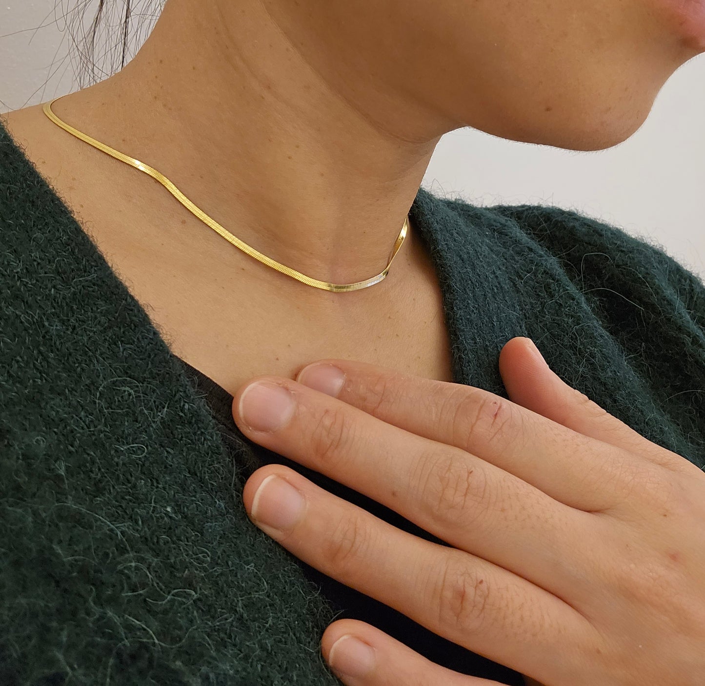 Dunne visgraat ketting (choker)