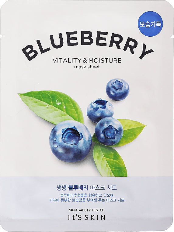 Blueberry vitaliteit & moisture sheet mask